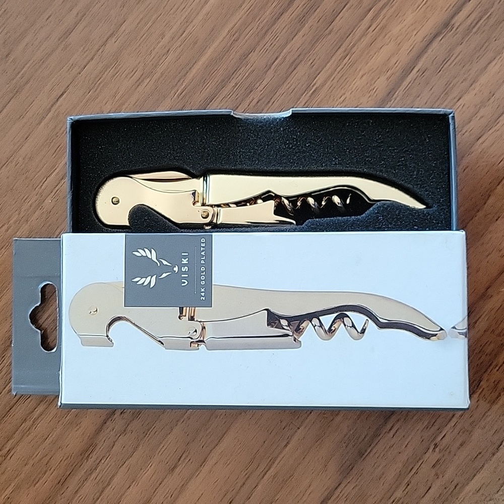 Viski 24k gold plated cork screw
